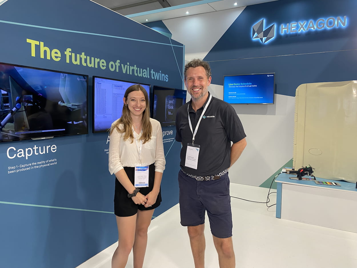 Ed Gould and Lizzie at the Hexagon stand