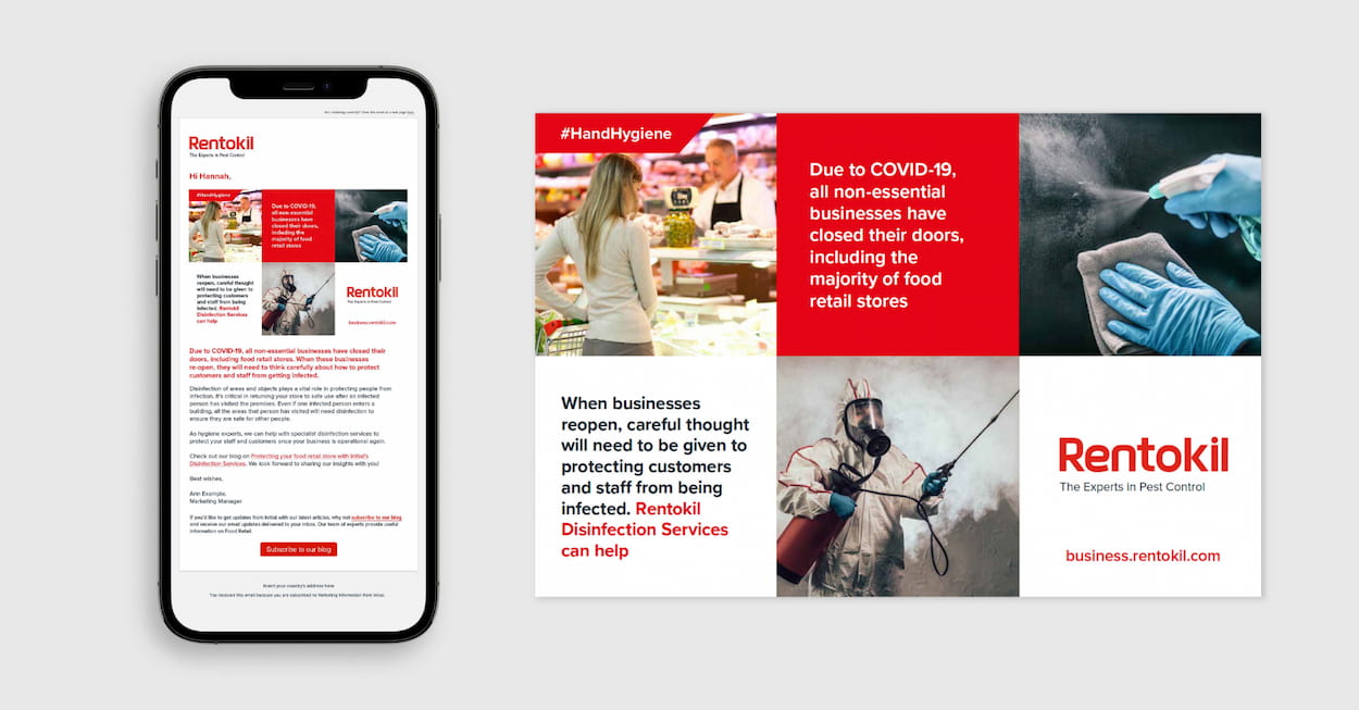 Email Mockup for Rentokil Marketing campaign
