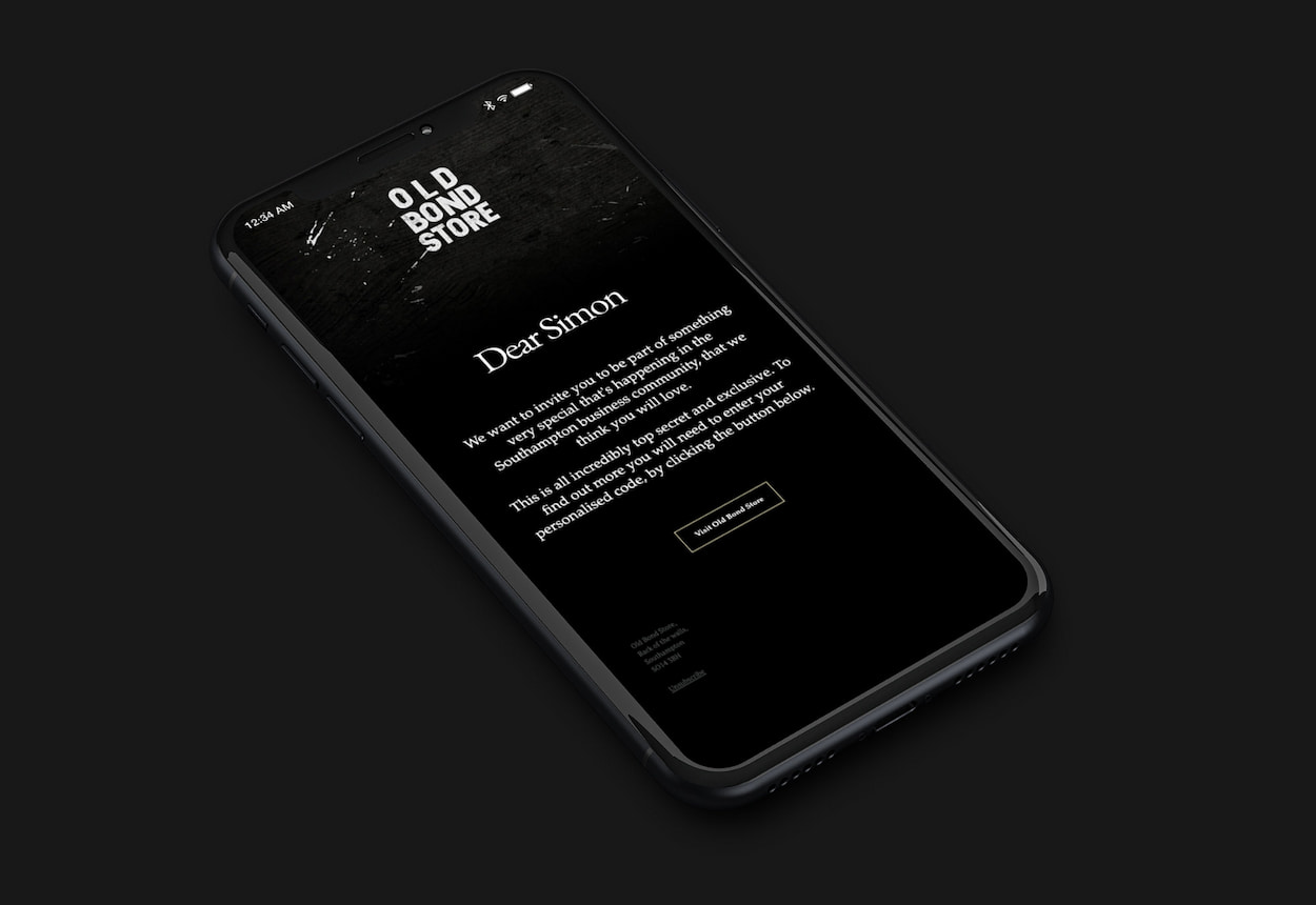 Old bond store mobile website